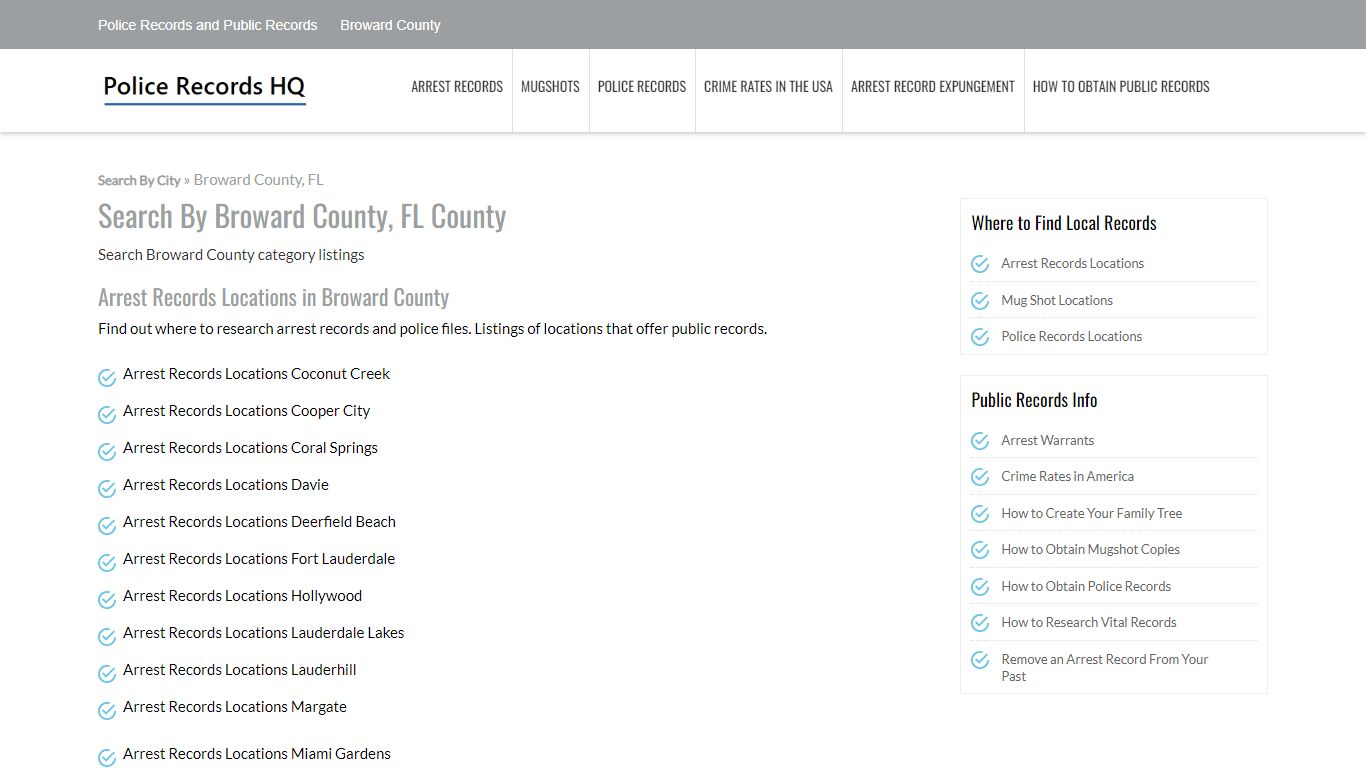 Police Records in Broward County, FL